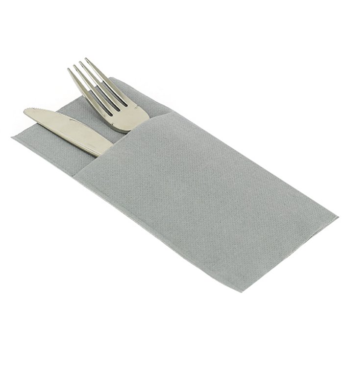 Tovagliolo Kanguro di Airlaid Grigio 40x40cm (480 Pezzi) Tovagliolo Kanguro di Airlaid Grigio 40x40cm (480 Pezzi)