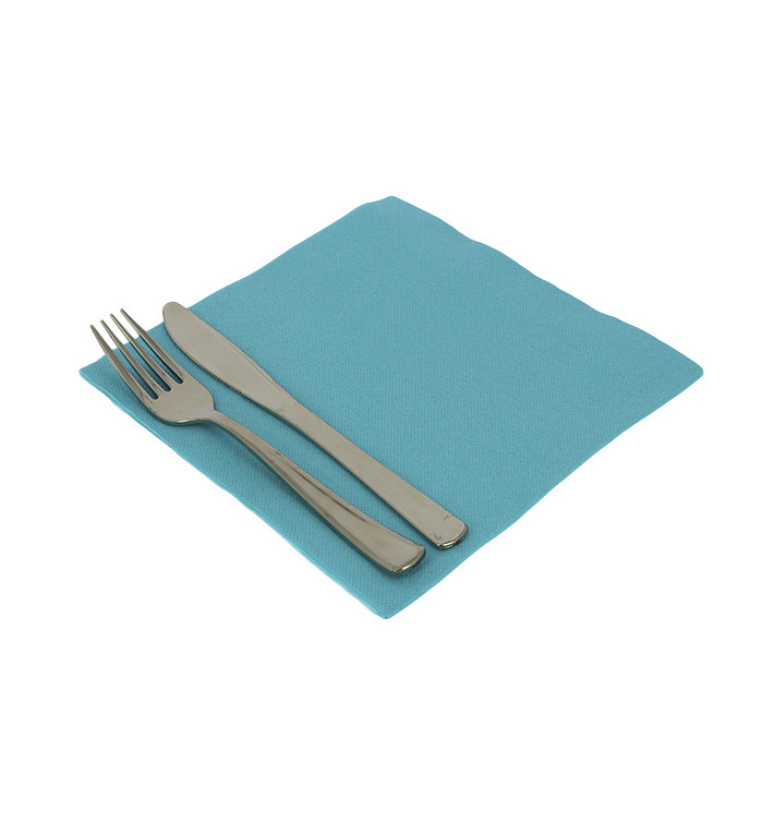 Tovagliolo di Carta Turchese Punta-Punta 40x40cm (50 Pezzi) Tovagliolo di Carta Turchese Punta-Punta 40x40cm (50 Pezzi)