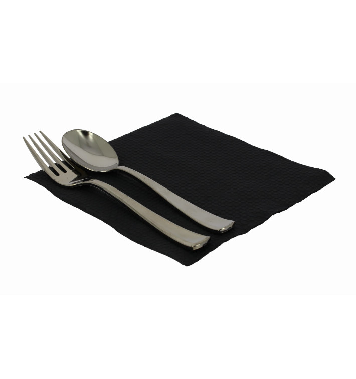 Tovagliolo di Carta Nero 33x33cm 1 Veli (3360 Pezzi) Tovagliolo di Carta Nero 33x33cm 1 Veli (3360 Pezzi)