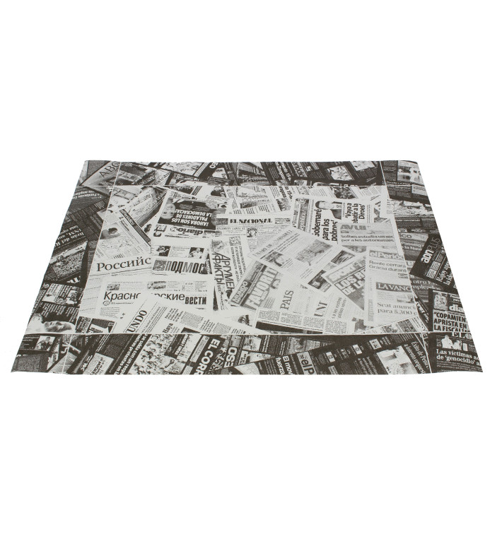 Tovaglietta di Carta 30x40cm "Stampa" Nero 50g (500 Pezzi) Tovaglietta di Carta 30x40cm "Stampa" Nero 50g (500 Pezzi)
