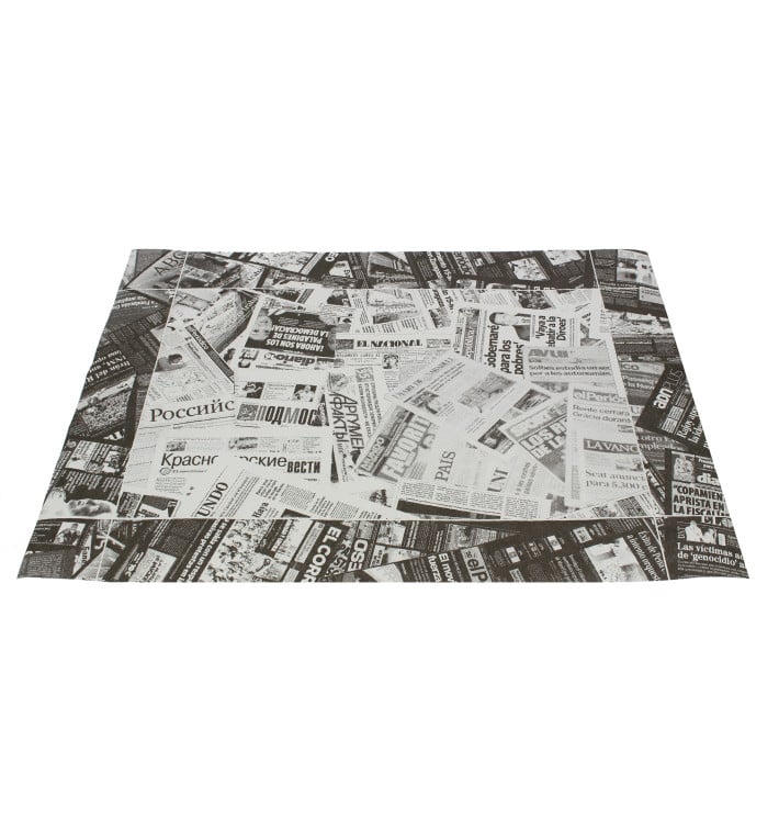 Tovaglietta di Carta 30x40cm "Stampa" Nero 50g (2500 Pezzi) Tovaglietta di Carta 30x40cm "Stampa" Nero 50g (2500 Pezzi)