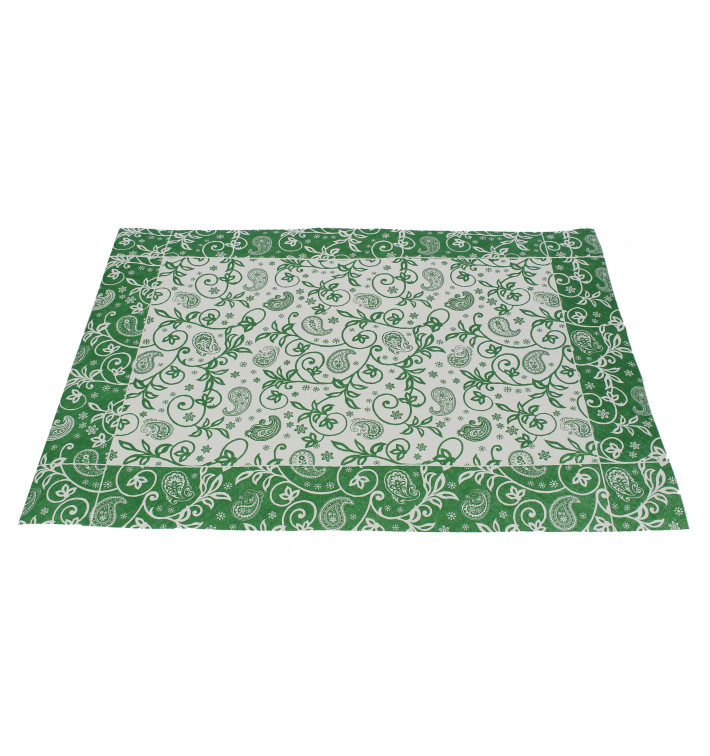 Tovaglietta di Carta 30x40cm "Cachemire" Verde 50g (2500 Pezzi) Tovaglietta di Carta 30x40cm "Cachemire" Verde 50g (2500 Pezzi)