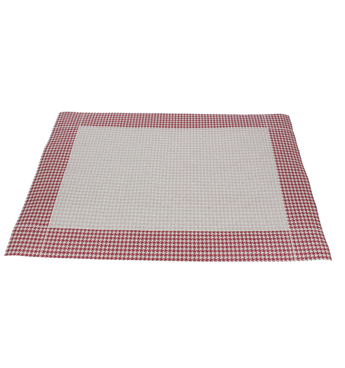 Tovaglietta di Carta 30x40cm "Piede di Gallo" Bordò 50g (500 Pezzi) Tovaglietta di Carta 30x40cm "Piede di Gallo" Bordò 50g (500 Pezzi)