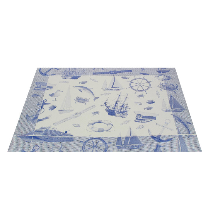 Tovaglietta di Carta 30x40cm "Marinaio" Blu 50g (2500 Pezzi) Tovaglietta di Carta 30x40cm "Marinaio" Blu 50g (2500 Pezzi)