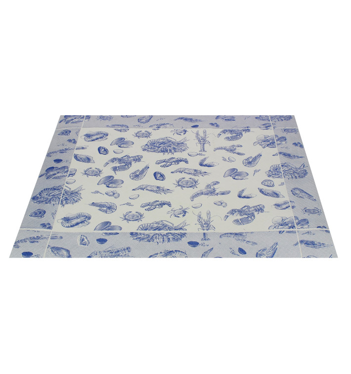 Tovaglietta di Carta 30x40cm "Frutti di Mare" Blu 50g (2500 Pezzi) Tovaglietta di Carta 30x40cm "Frutti di Mare" Blu 50g (2500 Pezzi)