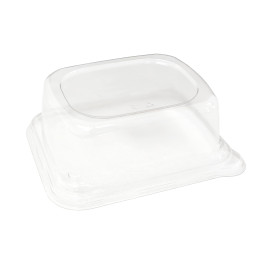 Coperchio PET Contenitori Canna da Zucchero 14x14x5,5cm (50 Pezzi)