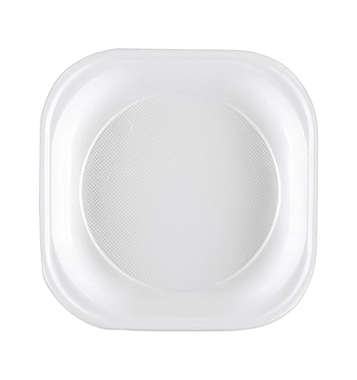 Piatto di Plastica PS Quadrato Bianco 200x200mm (1000 Pezzi) Piatto di Plastica PS Quadrato Bianco 200x200mm (1000 Pezzi)