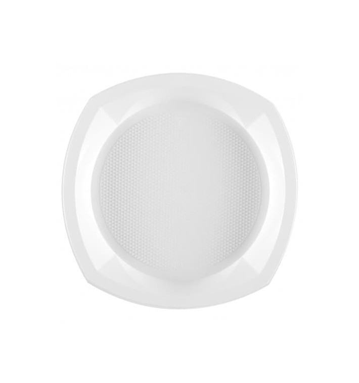 Piatto di Plastica PS Piano Bianco 230x230mm 1C (100 Pezzi) Piatto di Plastica PS Piano Bianco 230x230mm 1C (100 Pezzi)