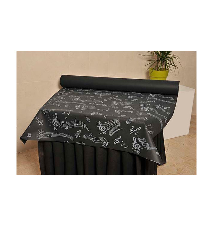 Tovaglia Rotolo Non Tessuto Nero "Musicale" 1,2x50m 50g (6 Pezzi) Tovaglia Rotolo Non Tessuto Nero "Musicale" 1,2x50m 50g (6 Pezzi)