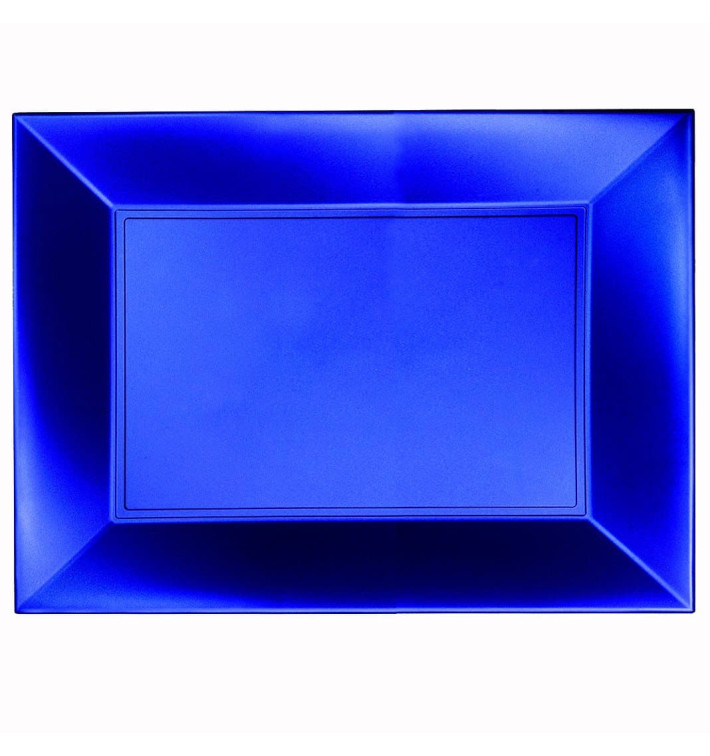 Vassoio Plastica Blu Nice Pearl PP 345x230mm (6 Pezzi) Vassoio Plastica Blu Nice Pearl PP 345x230mm (6 Pezzi)