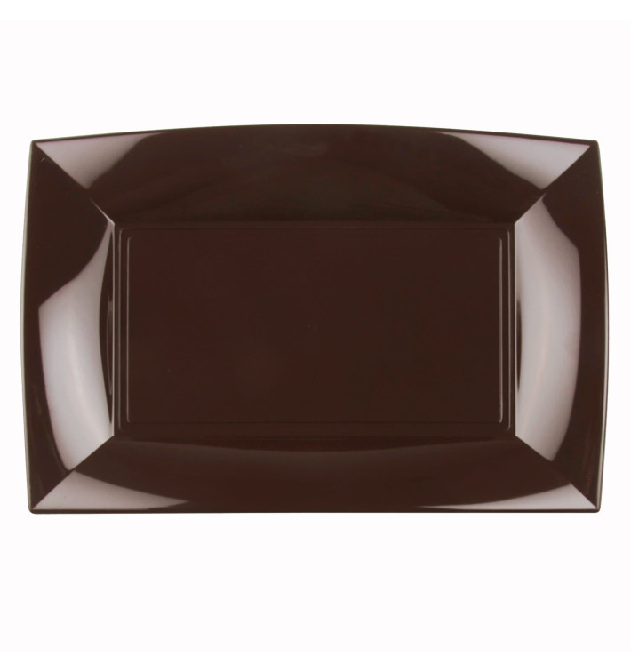 Vassoio Plastica Marrone Nice PP 345x230mm (60 Pezzi) Vassoio Plastica Marrone Nice PP 345x230mm (60 Pezzi)