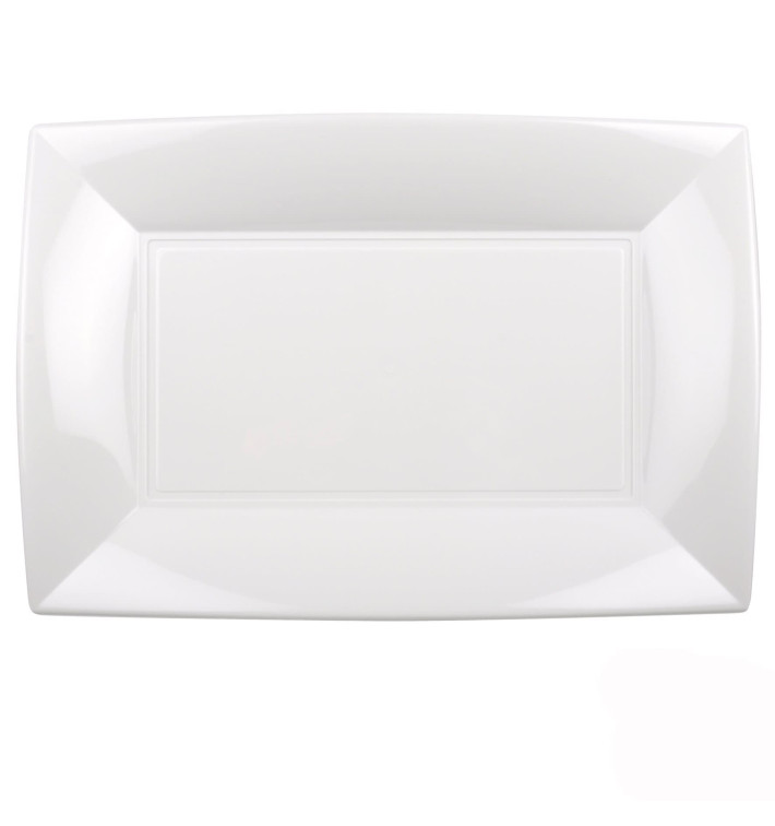 Vassoio Plastica Bianco Nice PP 345x230mm (60 Pezzi) Vassoio Plastica Bianco Nice PP 345x230mm (60 Pezzi)