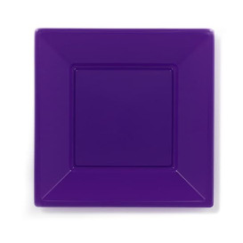 Piatto Plastica Piano Quadrato Lilla 170mm (750 Pezzi)