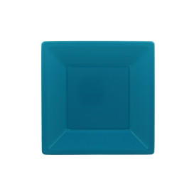 Piatto Plastica Piano Quadrato Turchese 230mm (750 Pezzi)