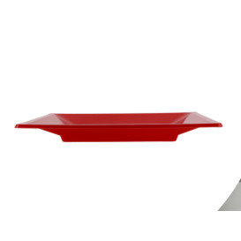 Piatto Plastica Piano Quadrato Rosso 170mm (750 Pezzi)