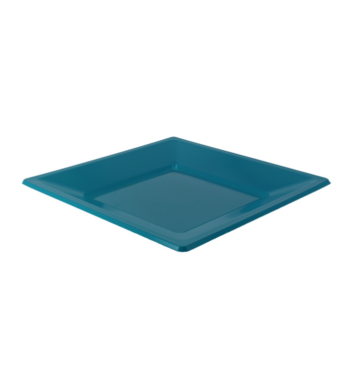Piatto Plastica Piano Quadrato Turchese 170mm (750 Pezzi) Piatto Plastica Piano Quadrato Turchese 170mm (750 Pezzi)
