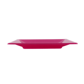 Piatto Plastica Piano Quadrato Fucsia 170mm (5 Pezzi)