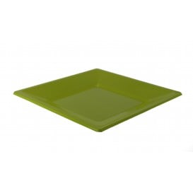 Piatto Plastica Piano Quadrato Verde Pistacchio 170mm (25 Pezzi)