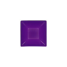 Ciotola Plastica PS Quadrato Lilla 12x12cm (25 Pezzi)
