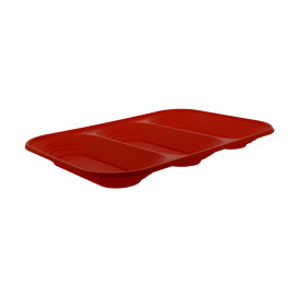 Vassoio di Plastica "X-Table" 3C Rosso PP 330x230mm (2 Pezzi)