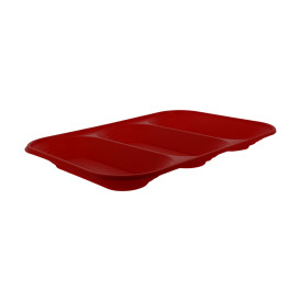 Vassoio di Plastica "X-Table" 3C Rosso PP 330x230mm (30 Pezzi)