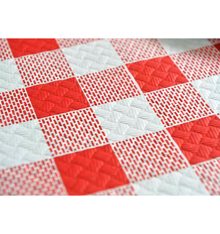 Tovaglia di Carta Taglio 1x1m "Quadro Rossos" 40g (400 Pezzi) Tovaglia di Carta Taglio 1x1m "Quadro Rossos" 40g (400 Pezzi)