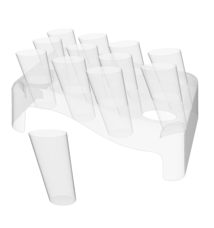 Coni Clear 75ml con Stand di Plastica 180x260mm (20 Unità) Coni Clear 75ml con Stand di Plastica 180x260mm (20 Unità)