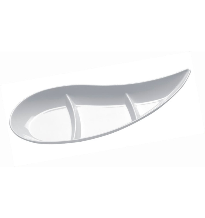 Salsera Degustazione Virgola 3 Scomparti Bianco 30 ml (50 Pezzi) Salsera Degustazione Virgola 3 Scomparti Bianco 30 ml (50 Pezzi)