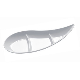 Salsera Degustazione Virgola 3 Scomparti Bianco 30 ml (500 Pezzi)