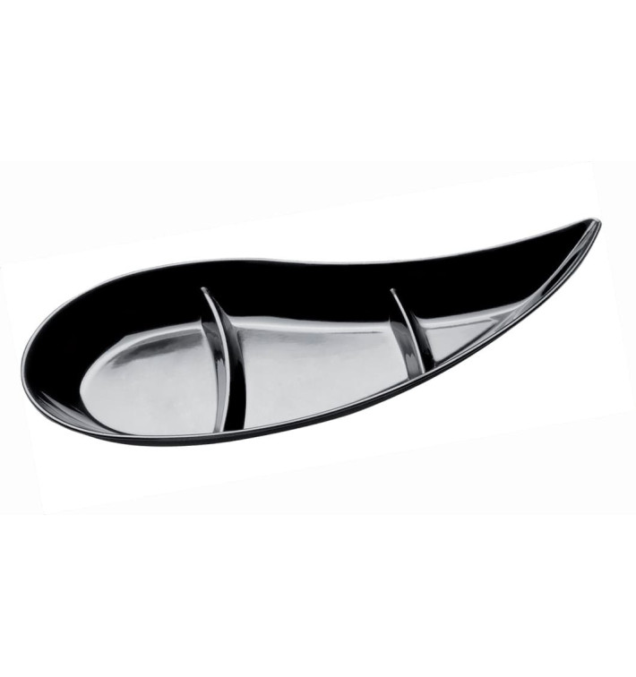 Salsera Degustazione Virgola 3 Scomparti Nero 30 ml (500 Pezzi) Salsera Degustazione Virgola 3 Scomparti Nero 30 ml (500 Pezzi)