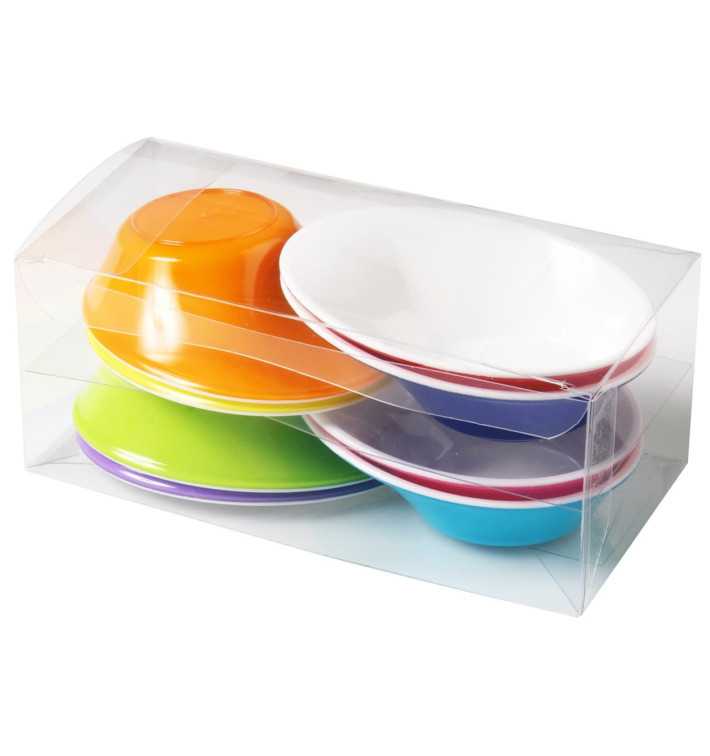 Ciotola di Plastica Degustazione "Sodo" in bianco e multicolore 50 ml (8 Pezzi) Ciotola di Plastica Degustazione "Sodo" in bianco e multicolore 50 ml (8 Pezzi)