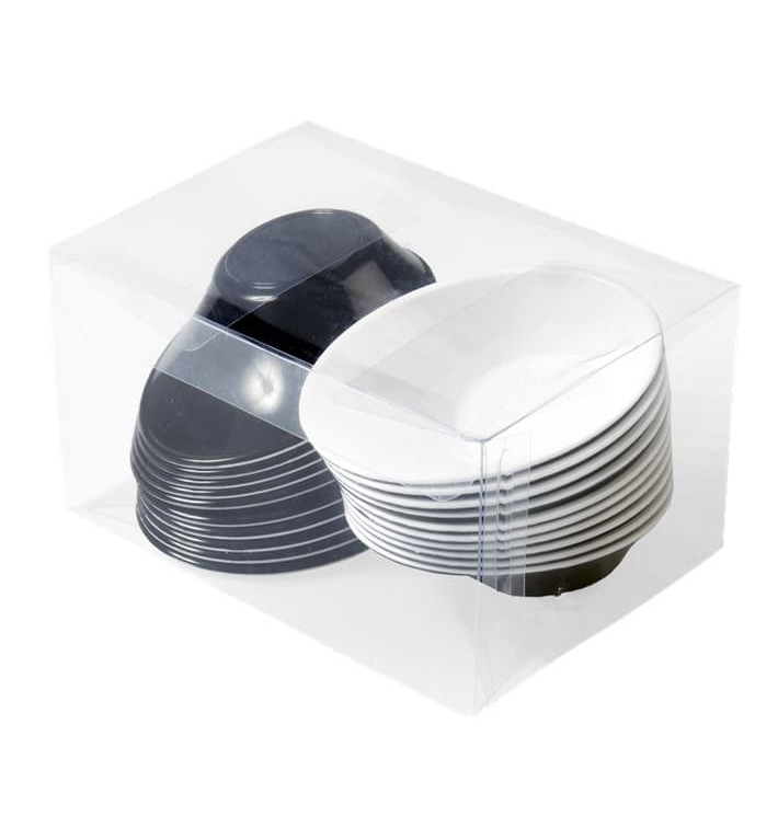 Ciotola di Plastica Degustazione "Sodo" in bianco e nero 50 ml (20 Pezzi) Ciotola di Plastica Degustazione "Sodo" in bianco e nero 50 ml (20 Pezzi)