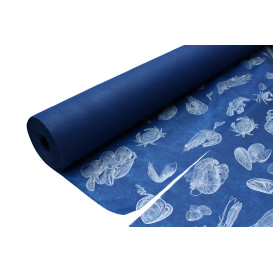 Tovaglia Rotolo Non Tessuto Blu "Frutto di Mare" 1,2x50m 50g (1 Unità)