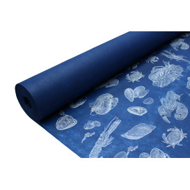 Tovaglia Rotolo Non Tessuto Blu "Frutto di Mare" 1,2x50m 50g (1 Unità)
