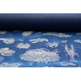 Tovaglia Rotolo Non Tessuto Blu "Frutto di Mare" 1,2x50m 50g (1 Unità)