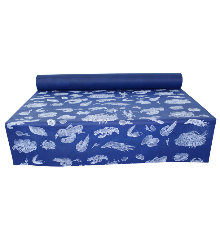 Tovaglia Rotolo Non Tessuto Blu "Frutto di Mare" 1,2x50m 50g (1 Unità) Tovaglia Rotolo Non Tessuto Blu "Frutto di Mare" 1,2x50m 50g (1 Unità)