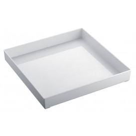 Vassoio di Plastica Tray Bianco 30x30cm (9 Pezzi)