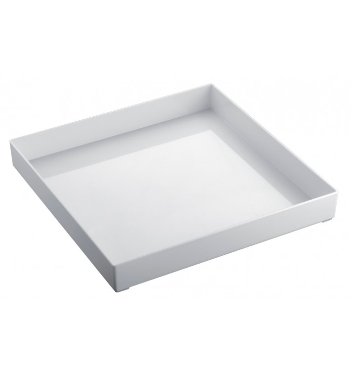 Vassoio di Plastica Tray Bianco 30x30cm (9 Pezzi)
