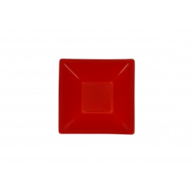 Ciotola Plastica PS Quadrato Rosso 12x12cm (12 Pezzi)