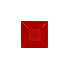 Ciotola Plastica PS Quadrato Rosso 12x12cm (12 Pezzi)