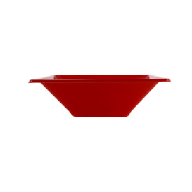 Ciotola Plastica PS Quadrato Rosso 12x12cm (12 Pezzi)