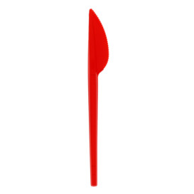 Coltello di Plastica PS Rosso 165mm (20 Pezzi)