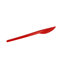 Coltello di Plastica PS Rosso 165mm (20 Pezzi)