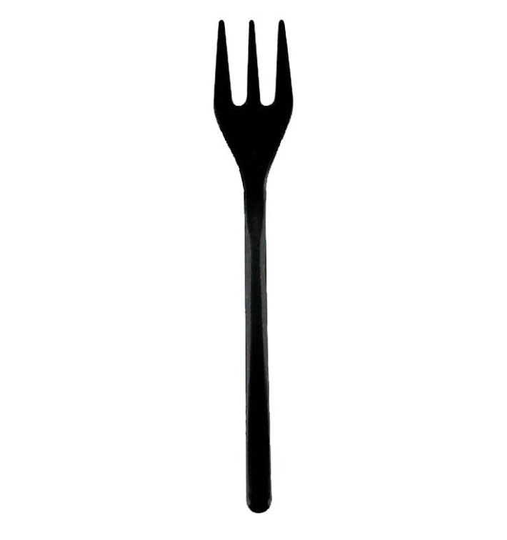 Mini-Forcheta di plastica Degustazione Nero 100 mm (50 Pezzi) Mini-Forcheta di plastica Degustazione Nero 100 mm (50 Pezzi)