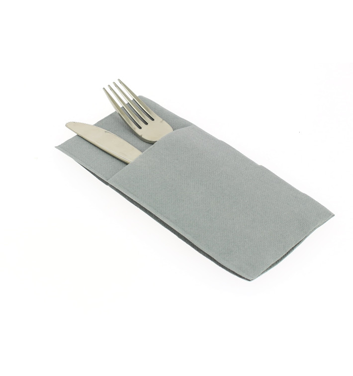 Tovagliolo Portaposate di Carta 40x40cm Grigio (30 Pezzi) Tovagliolo Portaposate di Carta 40x40cm Grigio (30 Pezzi)