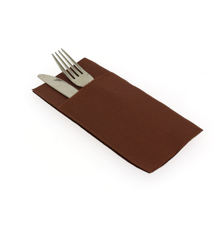 Tovagliolo Portaposate di Carta 40x40cm Marron (30 Pezzi) Tovagliolo Portaposate di Carta 40x40cm Marron (30 Pezzi)