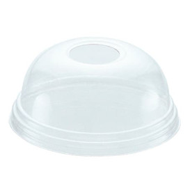 Coperchio a Cupola con Foro per Bicchieri PET 420ml Ø9,3cm (100 Pezzi)