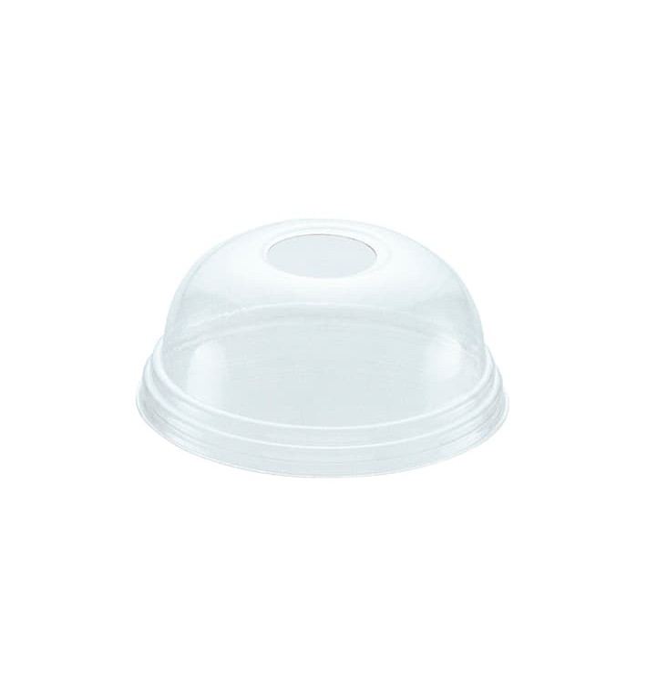 Coperchio a Cupola con Foro per Bicchieri PET 420ml Ø9,3cm (100 Pezzi)