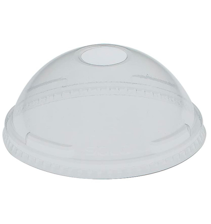 Coperchio Cupola con Foro PET Glas Ø7,4cm (125 Pezzi) Coperchio Cupola con Foro PET Glas Ø7,4cm (125 Pezzi)