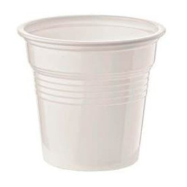 Bicchiere di Plastica PS Bianco 80ml Ø5,7cm (100 Pezzi)